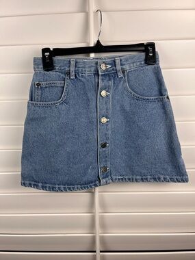 Denim Republic Light wash denim mini skirt button skirt button front Y2K size XS